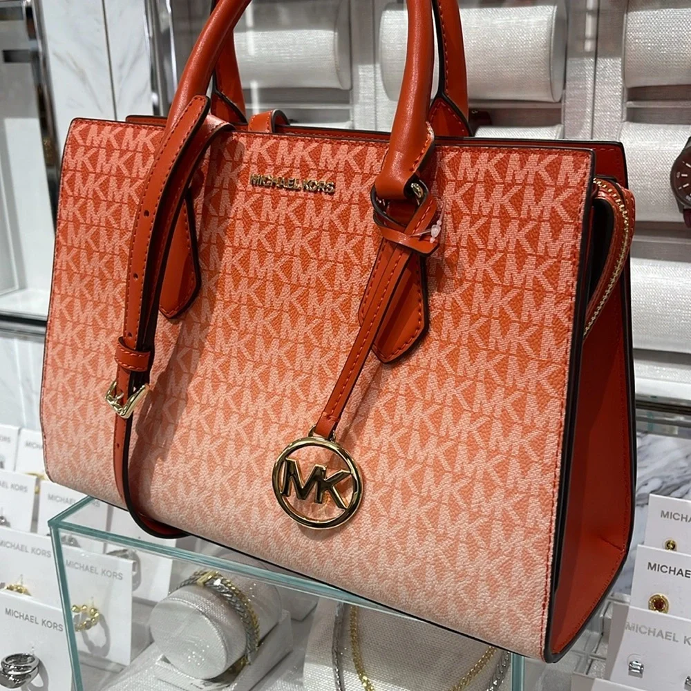 Michael Kors Sheila Medium Ombré Signature Logo Satchel Shoulder Crossbody Bag - Picture 2 of 16
